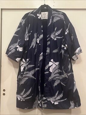 California Cowboy Navy White Print Kimono Robe - no tie